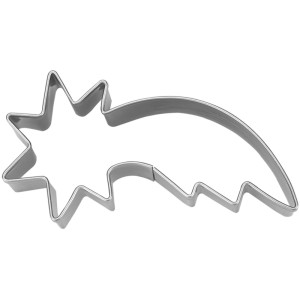 Ausstechform Komet aus glänzendem Edelstahl, 6 cm, für Plätzchen und Teig.