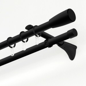 Anelli per tende Gardinia Chicago, confezione da 10, nero opaco, per aste da 20 mm. Accessori per binari.