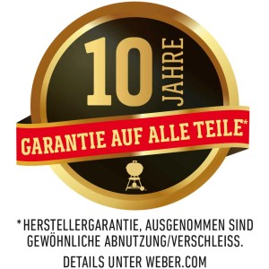 Weber Gasgrill: 10 Jahre Garantie auf alle Teile. Herstellergarantie.