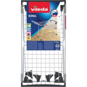 Stendibiancheria a cavalletto Vileda King piegato con 20 m di filo.