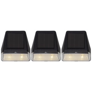 Set da 3: Lampada da parete solare nera Star Trading Wandy Mini per esterni.