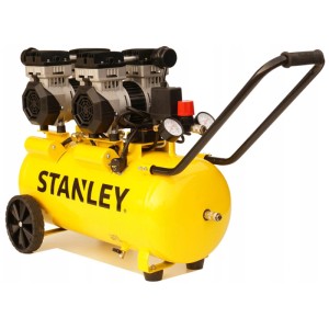 Compresseur Stanley SXCMS2652 jaune sans huile, 50 l, avec roues et poignée.