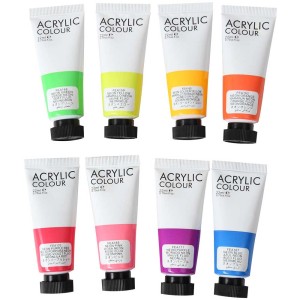 I Am Creative colori acrilici neon, 8 tubi da 22ml. Colori neon per artisti e hobbisti.