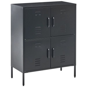 Beliani Armoire de bureau Holbeck noire 101 x 80 x 40 cm