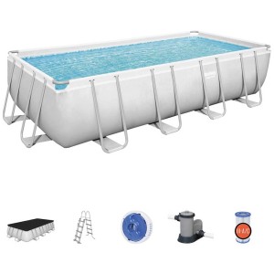 Bestway Power Steel Pool Set, 122x549x274 cm, avec cadre en acier, pompe de filtration, échelle et couverture.