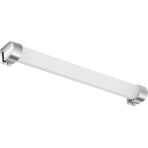 Applique murale LED Briloner moderne en chrome, idéale comme éclairage de miroir. Longueur 33 cm.