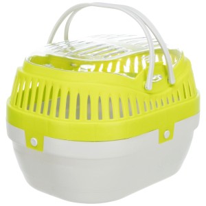 Cage de transport Trixie Pico, 30x21x23cm, cage de transport verte et blanche pour petits animaux avec poignée.