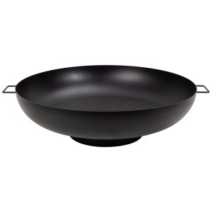 Braciere Nouvel Elegante nero in acciaio, Ø 85 cm, con maniglie per giardino e terrazza.