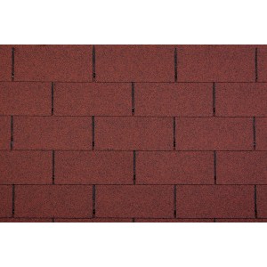 Bardeaux bitumés rectangulaires rouges pour toiture, paquet de 2 m².