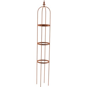 Obelisk Oscar, 160 cm, Natur-Rost, aus Metall für den Garten.