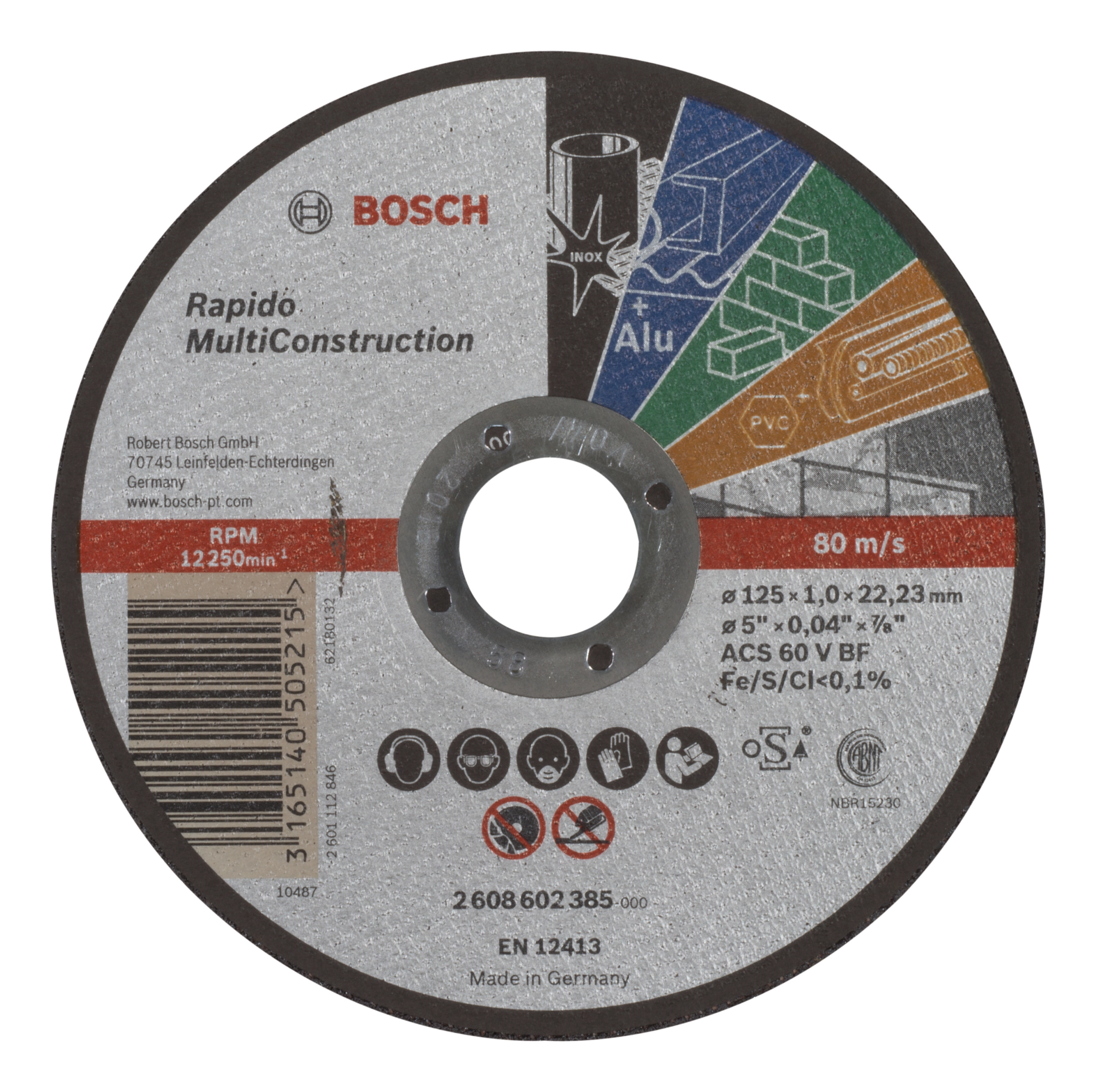 Bosch Disco taglio dritto Rapido Multi Construction ACS 60 V BF / 125 x 1 mm