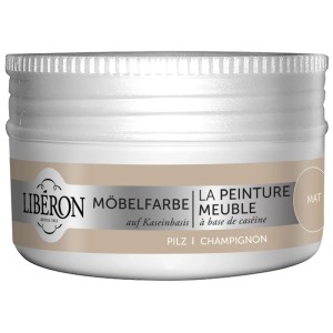 Libéron Möbelfarbe auf Kaseinbasis, Farbton Pilz, für Holzmöbel. Effektfarbe im Behälter.