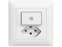 Feller Unterputz-Kleinkombi EdizioDue Schema 3 / T13 beleuchtet Weiss