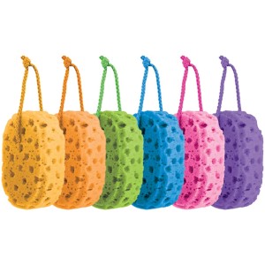 Éponge de douche MSV en couleurs assorties, accessoire de bain pour le soin du corps.