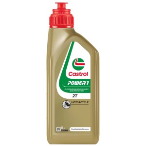 Huile moteur Castrol Power 1 2T, bouteille de 1 litre pour moteurs 2 temps.