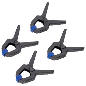 Jeu de 4 serre-joints à ressort LUX, 85 mm, outil de serrage avec revêtement plastique.