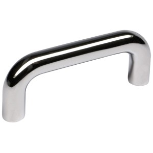 Maniglia per mobili 6211 LA in metallo cromato, interasse 64 mm.