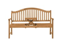 Beliani Gartenbank Hilo Akazienholz Braun (HxBxT) 102 x 54 x 150 cm
