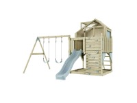 PolarPlay Spielturm Lasse Doppelschaukel Kletterturm Rutsche Eisblau