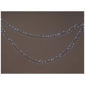 Guirlande lumineuse extérieure OBI avec 700 LED blanc froid, drapée. Idéale pour jardin et décoration de Noël.