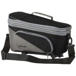 Racktime Gepäckträgertasche Talis Plus, schwarz-grau, 8+7 Liter Volumen.