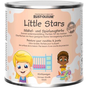 Barattolo di vernice per mobili e giocattoli Little Stars, colore Zucca, 250ml, finitura opaca.