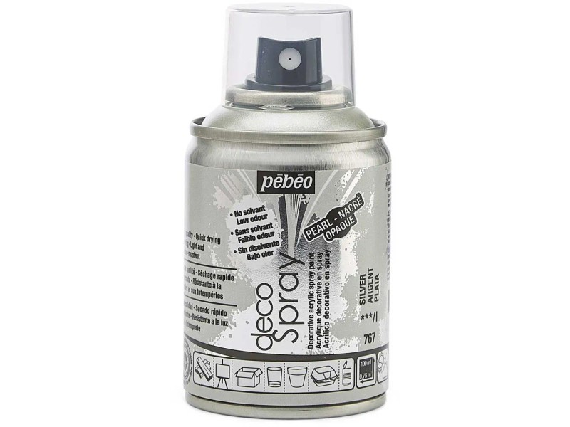 Pébéo DecoSpray Acrylsprühfarbe – Glitzernd Gold, Wasserbasis, Geruchsarm, Für Innen & Außen (200 Ml)