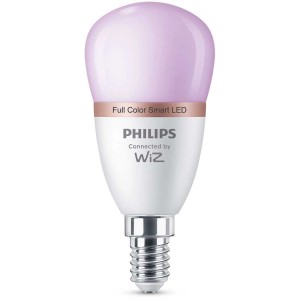 Lampadina LED Smart Philips, forma a goccia, E14, dimmerabile, colore regolabile.