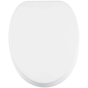 Abattant WC Diaqua Bilbao en MDF blanc avec fermeture amortie, vue de dessus.
