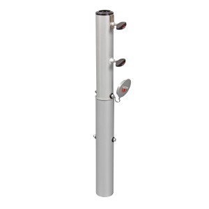 Douille de sol Doppler en aluminium pour parasols, adaptée aux tubes de 32 à 60 mm.