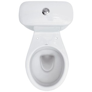 WC-Kombi Mito President bianco, WC a pavimento con cassetta e sedile in polipropilene.