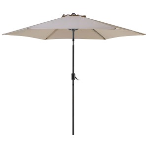 Quadratischer, taupefarbener Beliani Sonnenschirm Varese, Ø 270 cm, mit Kurbelmechanismus.