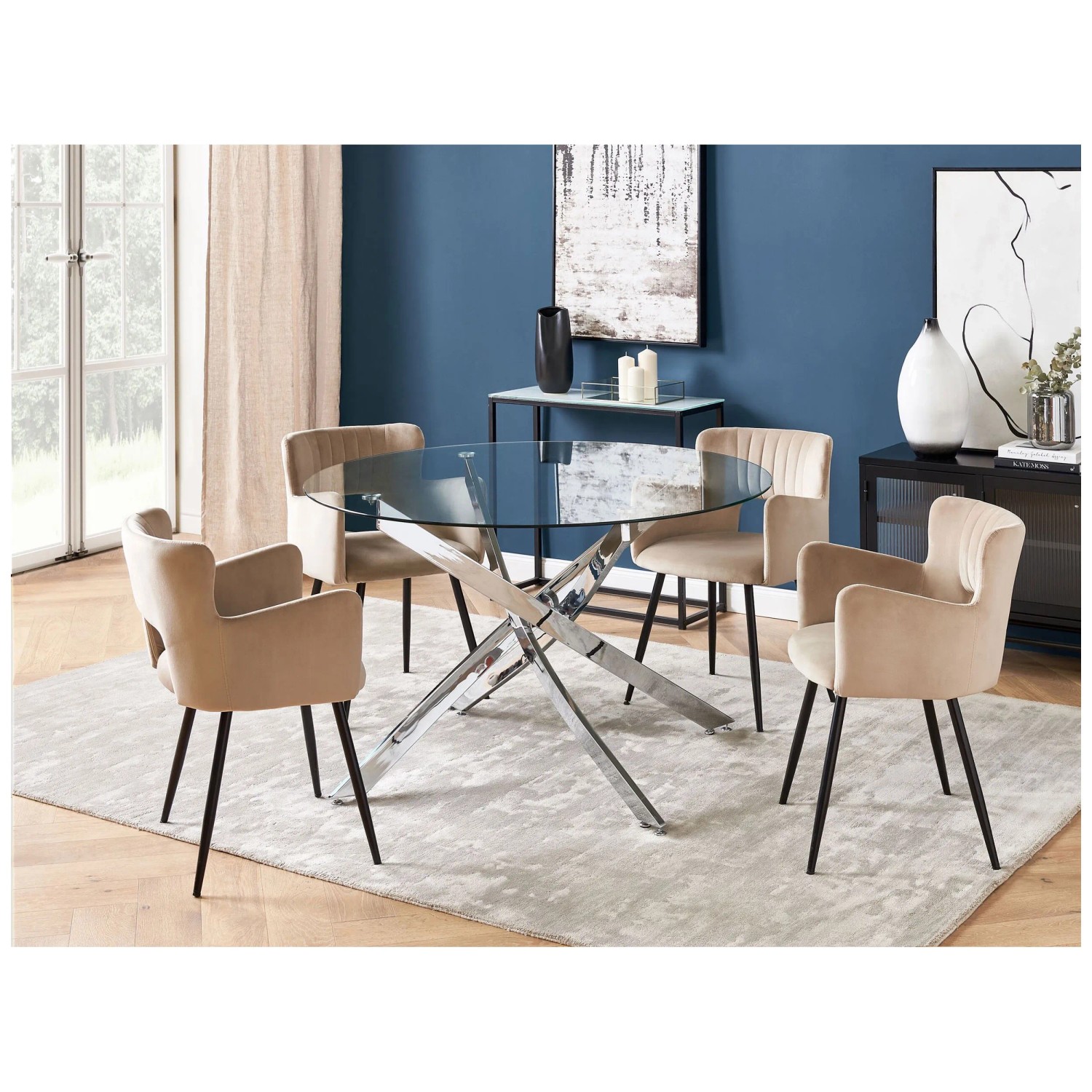Set of 3 tables Home ESPRIT Black 30 x 30 x 69 cm (3 Pieces)