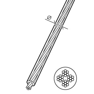 Corde à linge Conacord, câble en acier revêtu, transparent, Ø 5 mm, longueur 20 m.