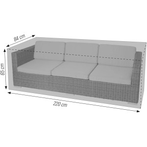 Copertura premium grigia Acamp per divano a 3 posti, 220x84x65 cm, per proteggere i mobili da giardino.