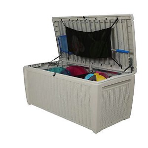 Box piscina Keter Sumatra bianca aperta (511 l) effetto rattan con accessori piscina.