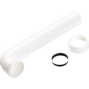 Coude d'évacuation d'évier blanc (44,8 mm) avec joints pour raccordement siphon.