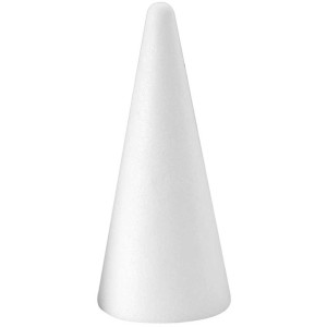 Cône en polystyrène de 26 cm pour le bricolage et la décoration.