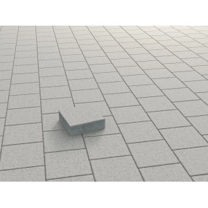 Pavé carré en béton lavé blanc 20x20x6 cm pour allées et terrasses.