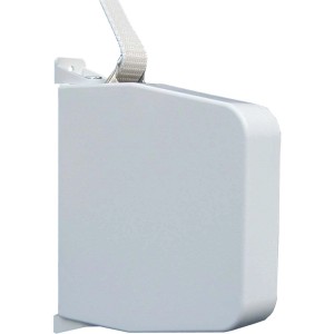 Enrouleur Schellenberg Maxi blanc à montage en saillie avec sangle de volet roulant beige, pivotant.