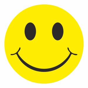 Adesivo giallo Smily classic per esterni, resistente ai raggi UV e alle intemperie.