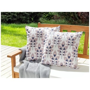 Beliani Cuscini giardino Torretta in poliestere bianco crema 45 x 45 cm / set 2