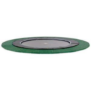Trampolino interrato nero Exit Dynamic Ø 305 cm con piastre Freezone verdi.