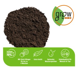 GROW by OBI Blumenerde leicht, 40 l. Universalerde für Zimmer-, Balkon- und Gartenpflanzen.