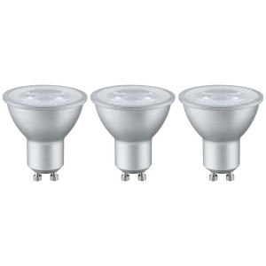 Paulmann Lampade a LED GU10, 4W, set da 3, colore argento.