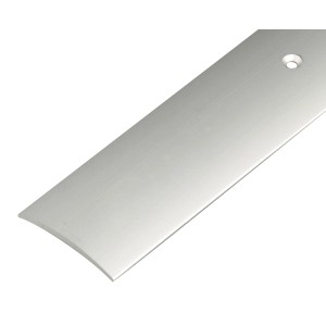 Silbernes Bodenausgleichsprofil aus Aluminium, 1 mm stark, 40 mm breit und 1000 mm lang.