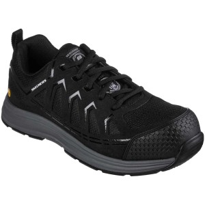 Chaussures de sécurité noires Skechers Malad II S1 P, taille 40, avec embout et semelle antidérapante.