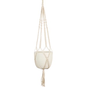Scheurich Vainilla, fioriera sospesa, Ø 16cm, con supporto in macramè di cotone.