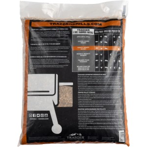 Pellet di legno duro Traeger Hickory, sacco da 9 kg per grill e barbecue. Combustibile per sapore affumicato.