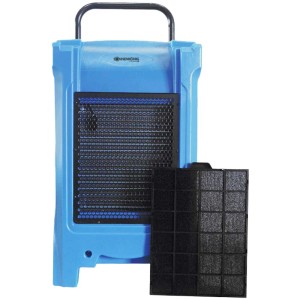 Déshumidificateur Sonnenkönig Secco Forte 900 bleu avec filtre à poussière.
